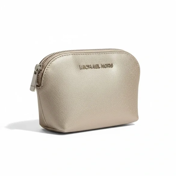 Michael Kors Silver Metallic Cosmetic Bag - Picture 1 of 5